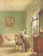 Georg Friedrich Kersting Stickerin am Fenster painting